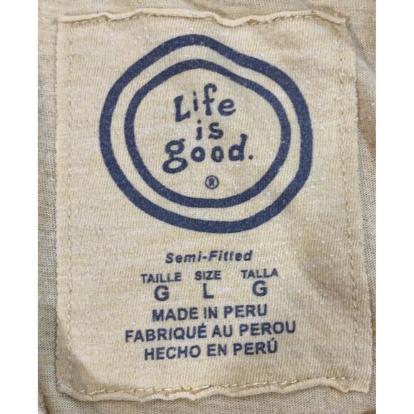 Life is Good Shirt Mens L Yellow Enjoy The Ride Hammock Long Sleeve Tee - Picture 3 of 5